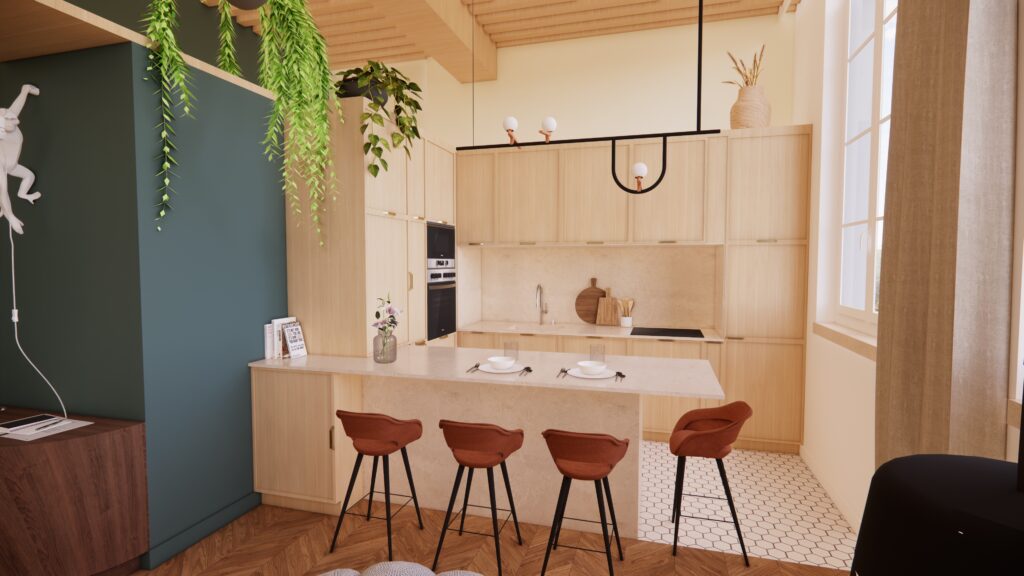 Projet Bonafous T2 - Louise Garnier - Valorisation immobilière - architecture d'intérieur - projection neuf - Lyon 4