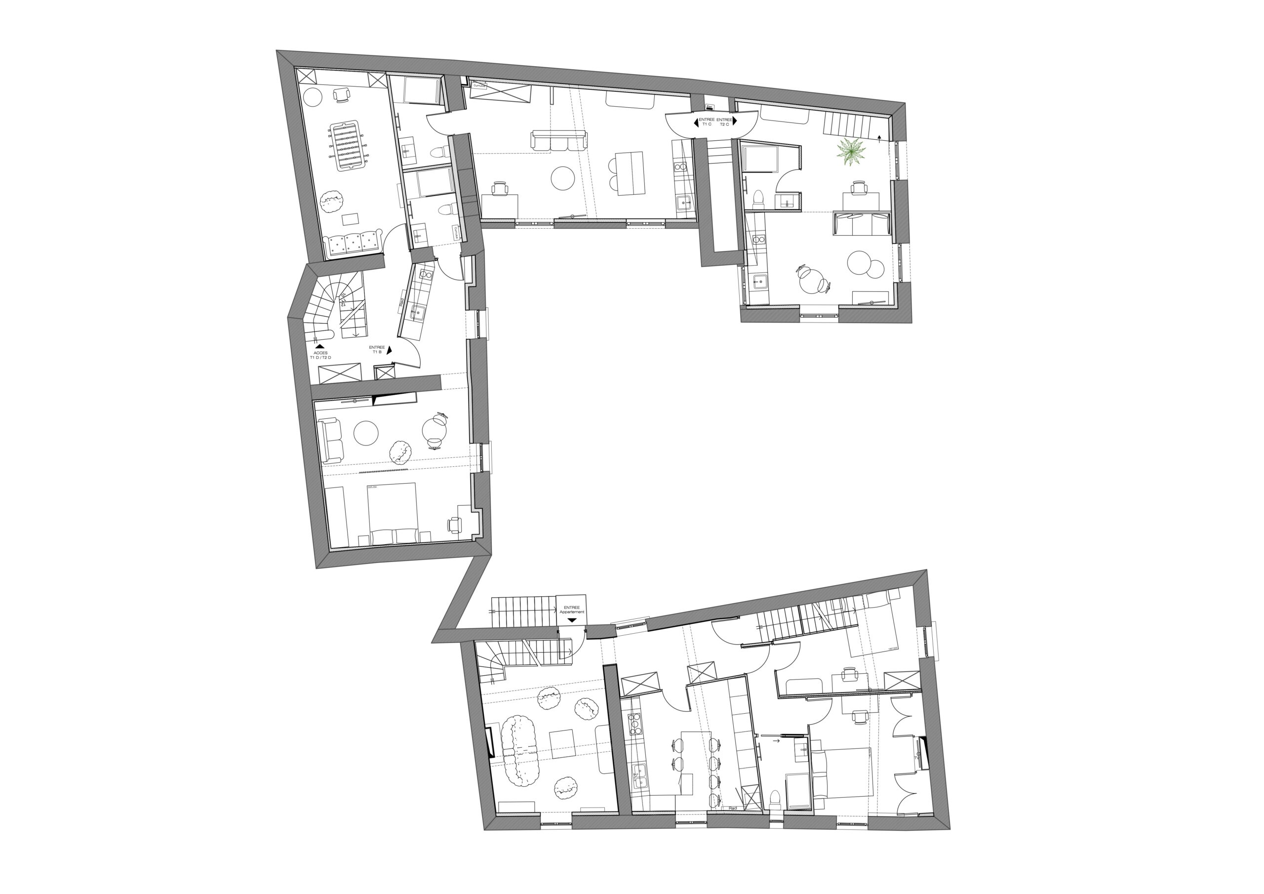 Projet Coliv' - Louise Garnier - Saint Genis Laval - Rénovation coliving - architecture d'intérieur