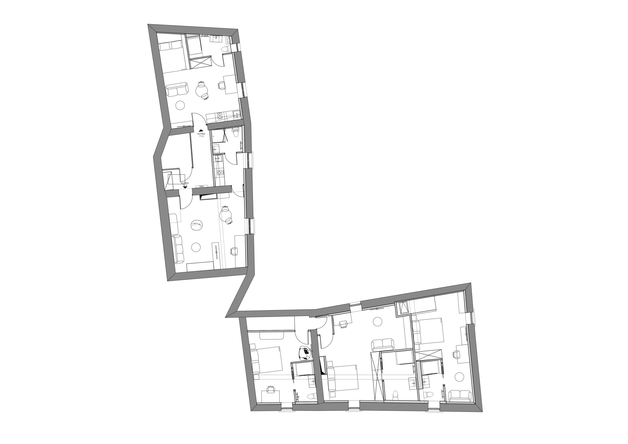 Projet Coliv' - Louise Garnier - Saint Genis Laval - Rénovation coliving - architecture d'intérieur