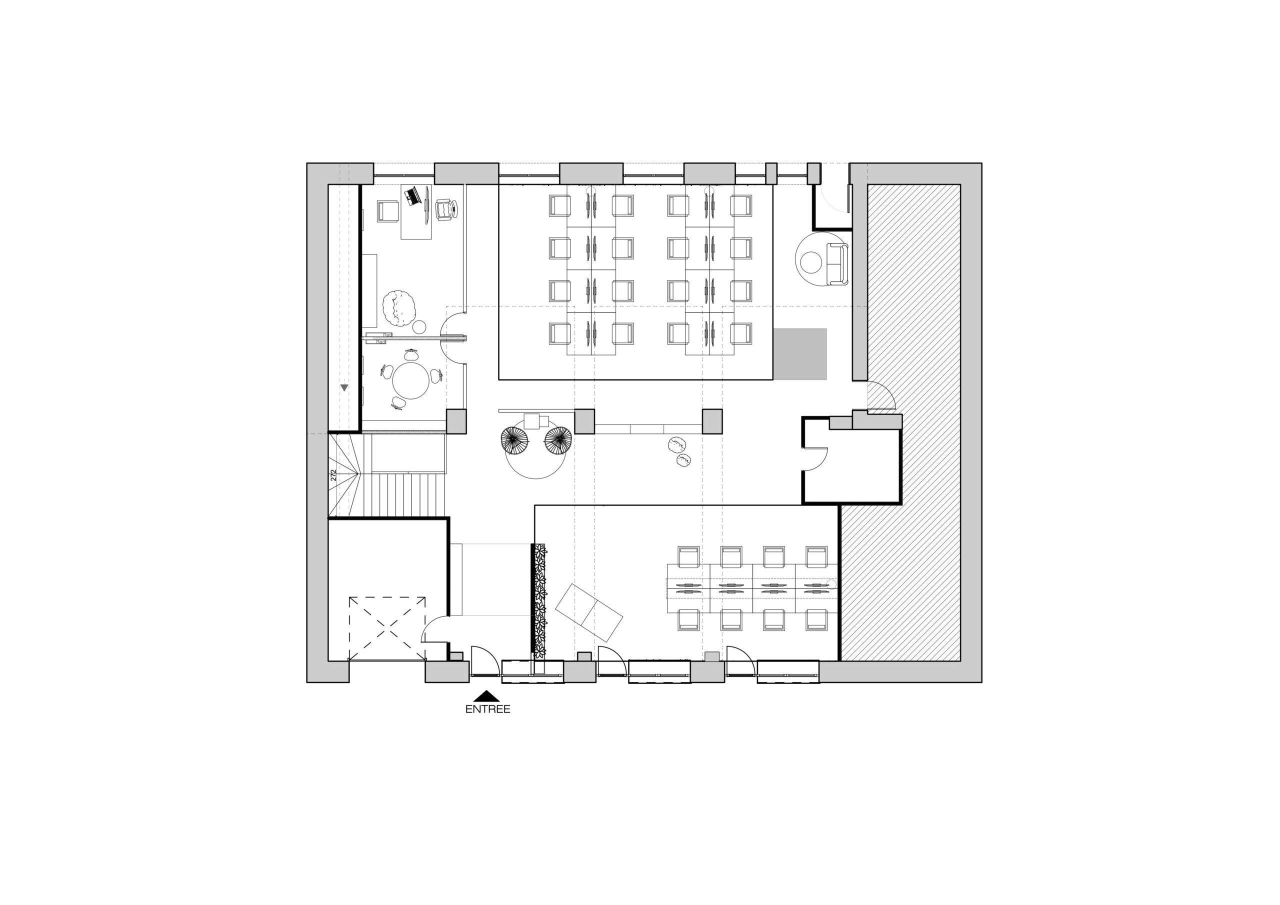 Projet Panda Family -Plan rénovation bureaux Lyon 6 - Louise Garnier - architecte d'intérieur