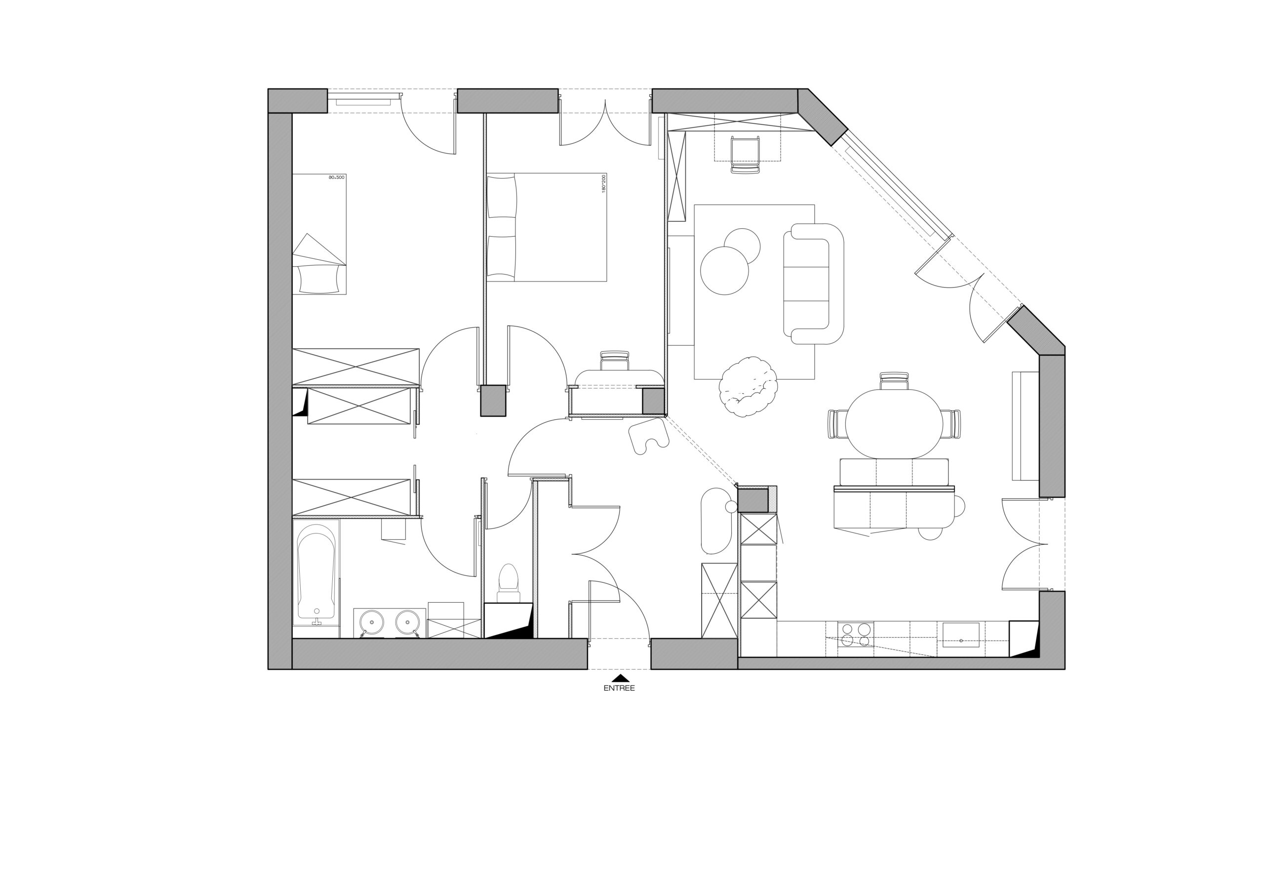 Projet Vertigo- Louise Garnier - Lyon 3- Rénovation - architecture d'intérieur