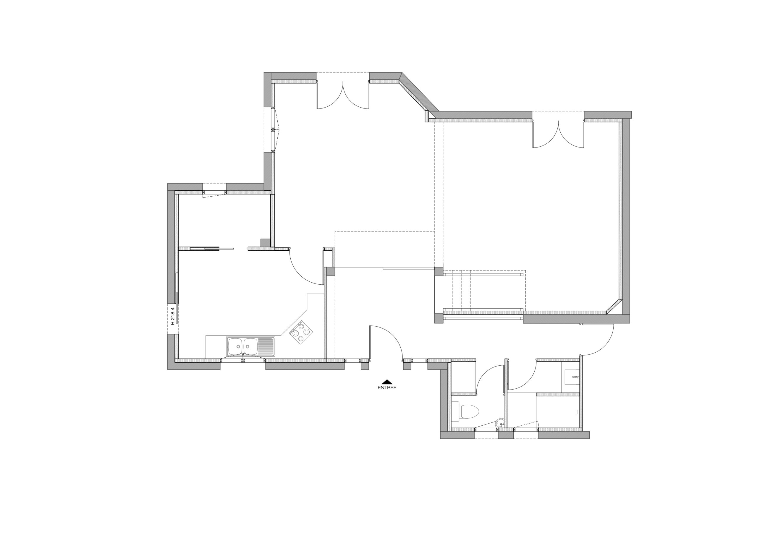 Projet Saint germain Plan rénovation maison saint germain au mont d'or - Béton ciré - Louise Garnier - architecte d'intérieur