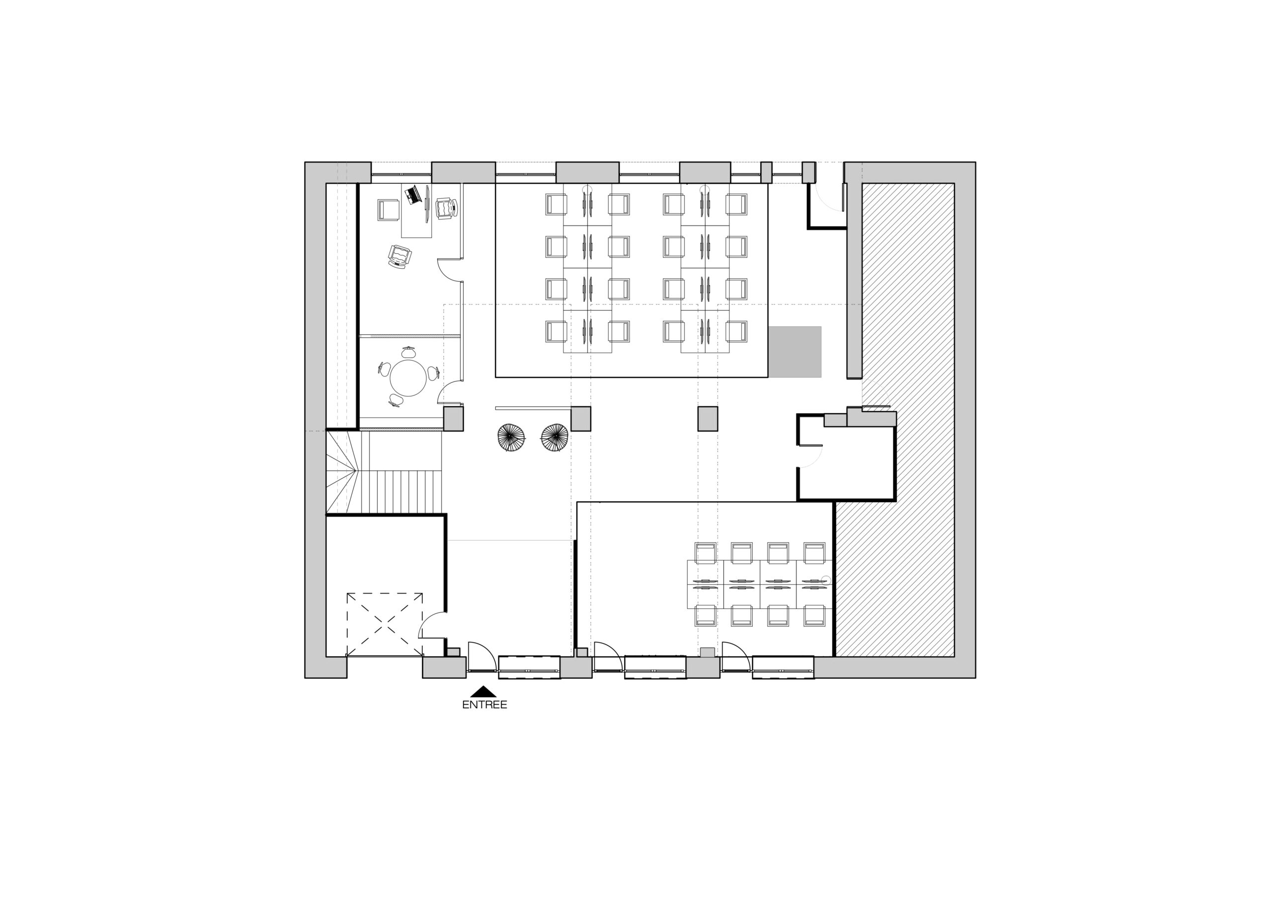 Projet Panda Family -Plan rénovation bureaux Lyon 6 - Louise Garnier - architecte d'intérieur