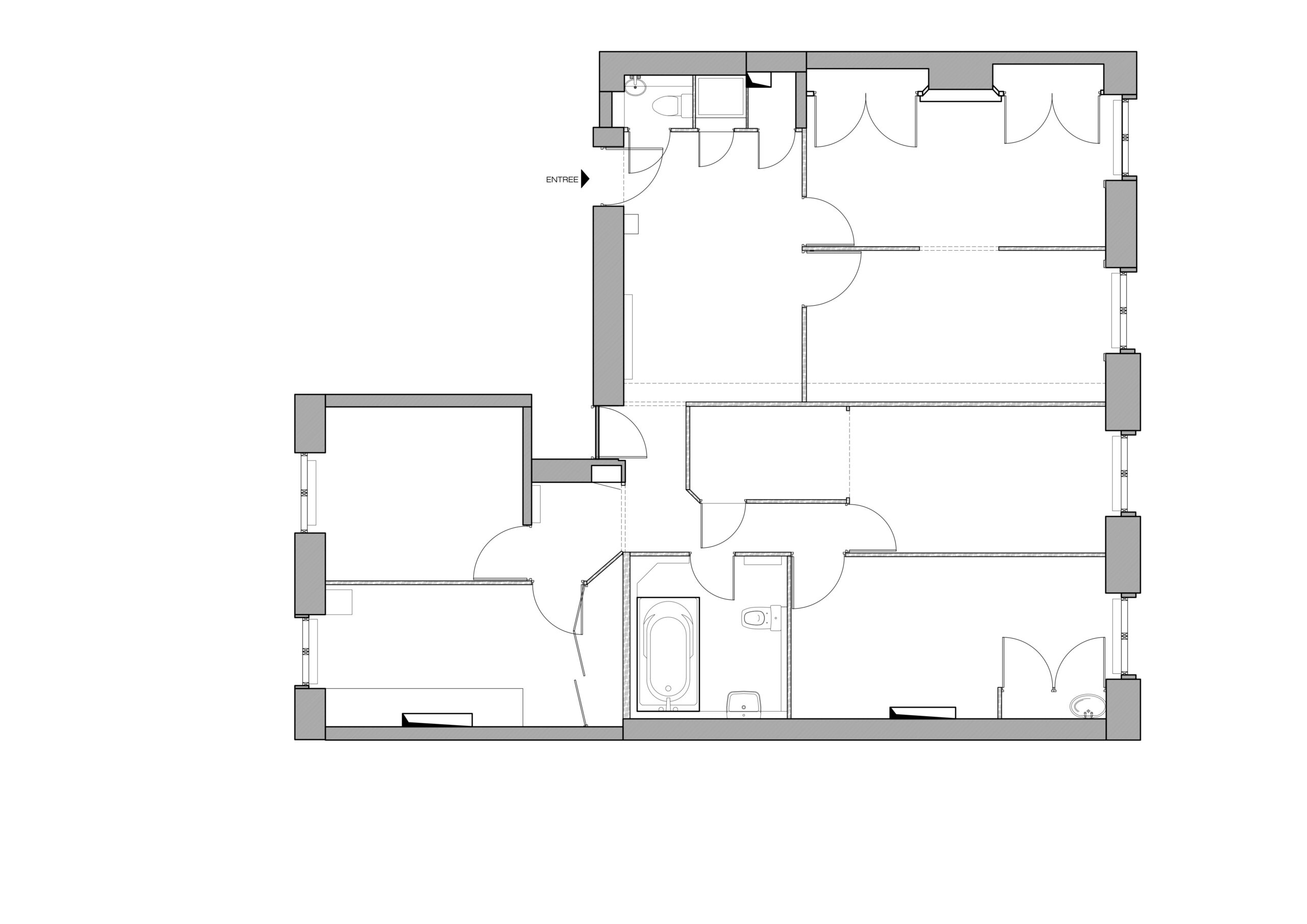 Projet Claire - Plan rénovation appartement Lyon 9- Louise Garnier - architecte d'intérieur