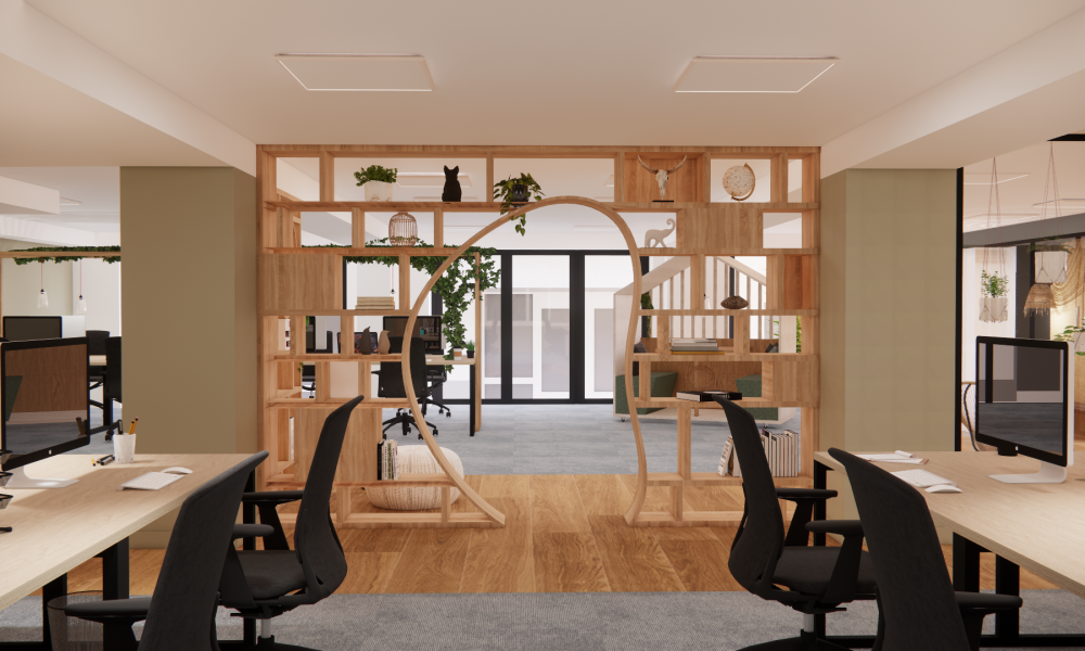 Projet Avicom x Href. Bureaux, perspective 3D réaliste. Lyon 6 - Louise Garnier